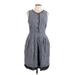 Cynthia Rowley TJX Casual Dress - Shirtdress Crew Neck Sleeveless: Gray Solid Dresses - Women's Size 12