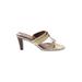 Talbots Mule/Clog: Slip On Chunky Heel Casual Ivory Shoes - Women's Size 7 1/2 - Open Toe