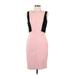 White House Black Market Casual Dress - Sheath Scoop Neck Sleeveless: Pink Color Block Dresses - Women's Size 10