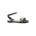 Journee Collection Sandals: Black Solid Shoes - Women's Size 6 1/2 - Open Toe