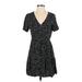 Divided by H&M Casual Dress V Neck Short sleeves: Black Dresses - Women's Size Small