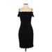 premier amour Casual Dress - Party: Black Print Dresses - Women's Size 2