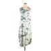 Gap Casual Dress - Midi Scoop Neck Sleeveless: Green Print Dresses - Women's Size X-Large Tall