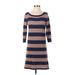 Old Navy Casual Dress - Sweater Dress: Brown Stripes Dresses - Women's Size Small