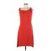 Ann Taylor Casual Dress - Party Cowl Neck Sleeveless: Red Print Dresses - Women's Size Medium
