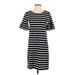 J.Crew Factory Store Casual Dress - Shift: Black Stripes Dresses - New - Women's Size X-Small