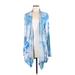 LOGO by Lori Goldstein Kimono: Blue Tops - Women's Size Medium