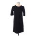 Lilla P Casual Dress - Shift: Black Solid Dresses - Women's Size Small