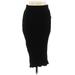 Shein Casual Midi Skirt Calf Length: Black Solid Bottoms - Women's Size 12
