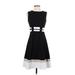 Calvin Klein Cocktail Dress - Midi: Black Graphic Dresses - Women's Size 2