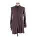 Splendid Casual Dress - Mini Collared Long sleeves: Brown Print Dresses - Women's Size Medium