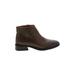 Ankle Boots: Tan Solid Shoes - Women's Size 6 1/2 - Almond Toe