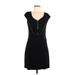 Max Studio Casual Dress - Sheath Scoop Neck Short sleeves: Black Solid Dresses - Women's Size Medium