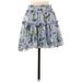 MISA Los Angeles Casual Skirt: Blue Floral Motif Bottoms - Women's Size X-Small