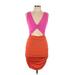 Shein Cocktail Dress - Bodycon V-Neck Sleeveless: Orange Solid Dresses - Women's Size Large