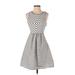 Maeve Cocktail Dress - A-Line: White Argyle Dresses - Women's Size 0