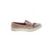 Just Fab Sneakers: Slip-on Wedge Casual Pink Solid Shoes - Women's Size 8 1/2 - Almond Toe