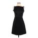 Georgiou Casual Dress - A-Line High Neck Sleeveless: Black Solid Dresses - Women's Size 2