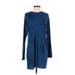 Current/Elliott Casual Dress - Sweater Dress: Blue Dresses - Women's Size Small