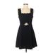 Alya Casual Dress - Mini: Black Solid Dresses - Women's Size Medium