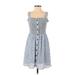 Sienna Sky Casual Dress - A-Line Square Sleeveless: Blue Dresses - Women's Size Small