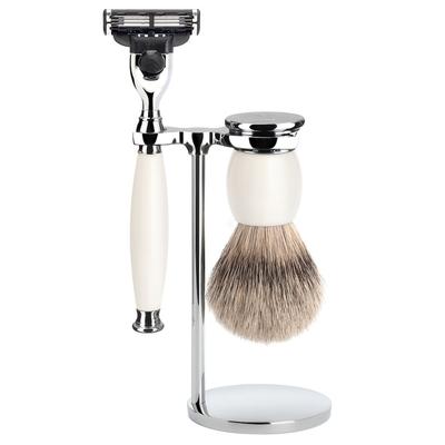 Mühle SOPHIST 3-tlg. Silberspitz Rasier-Set Griffe weißes Porzellan Gillette® Mach3® Herren Image