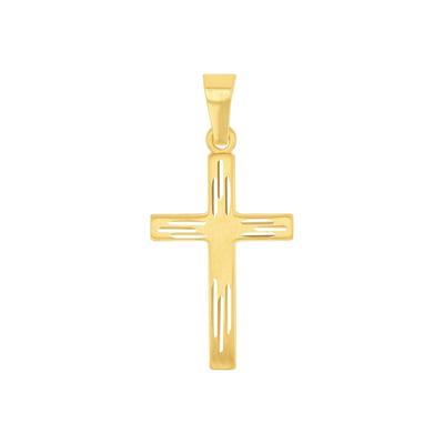 amor - Motivanhänger für Damen und Herren, Unisex, Gold 585 | Kreuz Charms & Kettenanhänger 1 ct