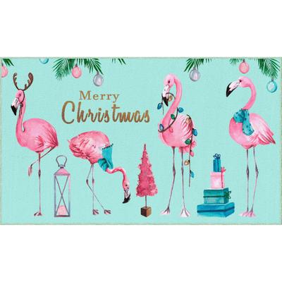 Merry Flamingos Light Blue Kitchen Rug by Mohawk Home in Light Blue (Size 30 X 50)