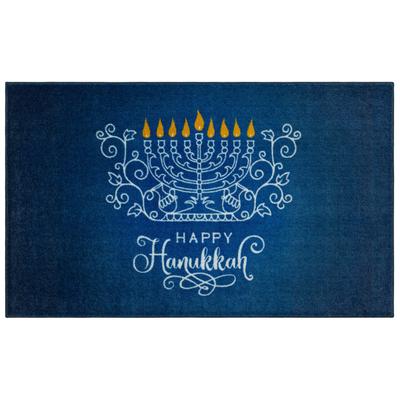 Hanukkah Menorah Multi Kitchen Rug by Mohawk Home in Multi (Size 18 X 30)