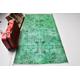 Accent Rug, Turkish Vintage Oushak 44x79 Inches Green Carpet, Organic Area Rugs, Wool Bedroom 3232