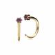 Pink Sapphire Pull Through Hoop Earrings In 9ct Yellow Gold