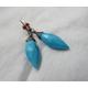 Sleeping Beauty Turquoise Earrings, Sterling Silver Kidney Earwire