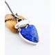 Lapis Lazuli Heart Pendant With Pearl & Gold Detail, Whimsical Style Talisman Pendant, Raw Stone One Of A Kind