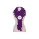 Mulberry Scarf Purple, Pom Scarf, Cocoon With Removable Crochet Brooch