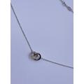 Gold & Diamond Necklace/Interlocking Circle 18