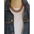 Vintage Bronze Gold Tone Chunky Chain Necklace