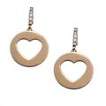 Kate Spade Jewelry | Kate Spade New York Rose Gold Pave Heart Cut Spade Drop Earrings | Color: Gold | Size: Os