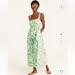J. Crew Dresses | J. Crew Gathered Tank Midi Dress In Lime Cherry Blossoms | Color: Green/White | Size: 4