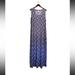 Lularoe Dresses | Lularoe Dani Sleeveless Floor Length Maxi Column Dress Size 3xl | Color: Blue/White | Size: 3xl