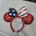 Disney Accessories | Disney Red White N Blue American Flag Minnie Mouse Ears Headband | Color: Blue/Red/White | Size: Os