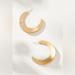 Anthropologie Jewelry | Anthropologie Scratched Boho Hoop Earring Size 1.5” | Color: Gold | Size: 1.5”