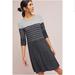 Anthropologie Dresses | Anthropologie Ella Mara L Brushed Gray Striped Dress | Color: Gray | Size: L