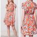 Anthropologie Dresses | Anthropologie Maeve Orange Floral Spectrum Dress Size 4 | Color: Gray/Orange | Size: 4