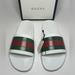 Gucci Shoes | Authentic Gucci Men’s Web Slide Size 10 $400 Retail | Color: White | Size: 10