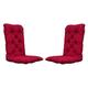 Ambientehome 2er Set Auflagen Sitzkissen Sitzpolster Hochlehner, 120x50x8 cm rot