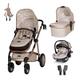 Cosatto 3 in 1 Travel System, Wow 2 - Birth to 25kg, Compact Fold & Lightweight, Inc Carrycot, Seat Unit, ADAC Tested iSize Car Seat, Adapters & Raincover (Whisper)