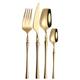 Flatware Sets Matte Gold Cutlery Set 4 Pieces Spoons Forks Knives Flatware Cutlery Sets Stainless Steel Cutlery Set Golden Tableware Set