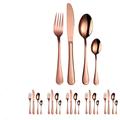 Flatware Sets Cutlery Set for 24pcs, Stainless Steel Cutlery 24 Piece Set Cutlery Cutlery Four Piece Set of Titanium-Plated Color Black Gold Serving 6 People