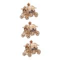 Toyvian 3 Pcs Car Model Christmas Birthday Gift Mechanical Models Moveable DIY Assembly Toy Carriage Sculpture Pickup Toy Christmas Wood Craft Kit Toys Child Wooden Classic Cars Ornaments