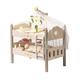 ROBUD 18" Dolls Cot Bunk Bed, Baby Soll Cot Wooden Dolls Bed with Ladder and Bedding, Baby Doll Accessories Doll Bed, Doll Cot Toddler Toys for Girls Boys Babies Gifts